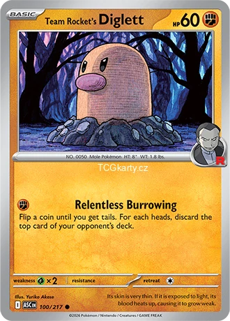 Team Rocket's Diglett - R Ball Pattern - RH