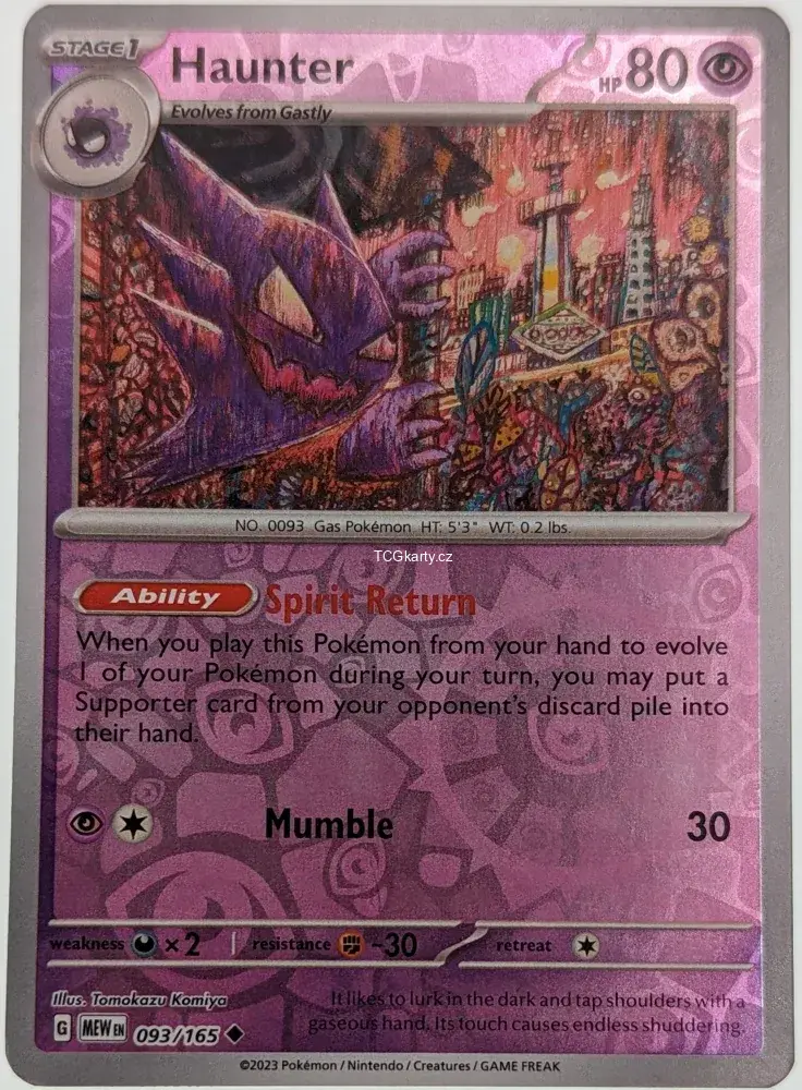 holographic haunter pokemon card Amazon.com: Gengar 094/165 - Haunter Gastly - Pokemon 151 - Evolution Card  Set