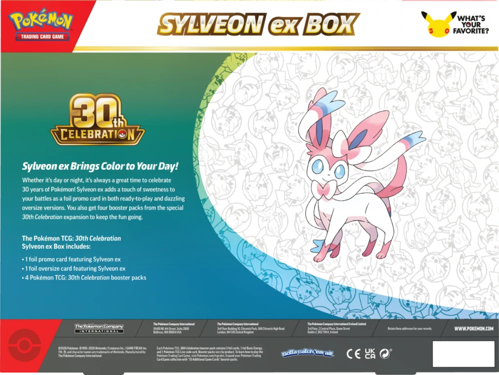 Pokémon TCG: 30th Celebration Sylveon ex Box