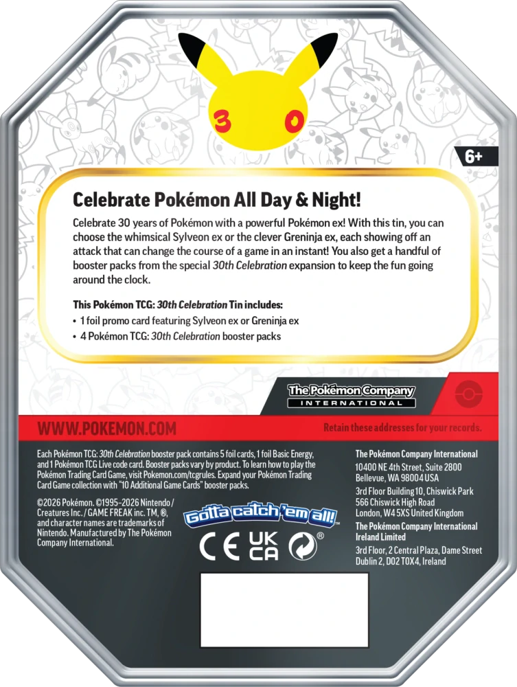 Pokémon TCG: 30th Celebration ex Tin - Greninja ex