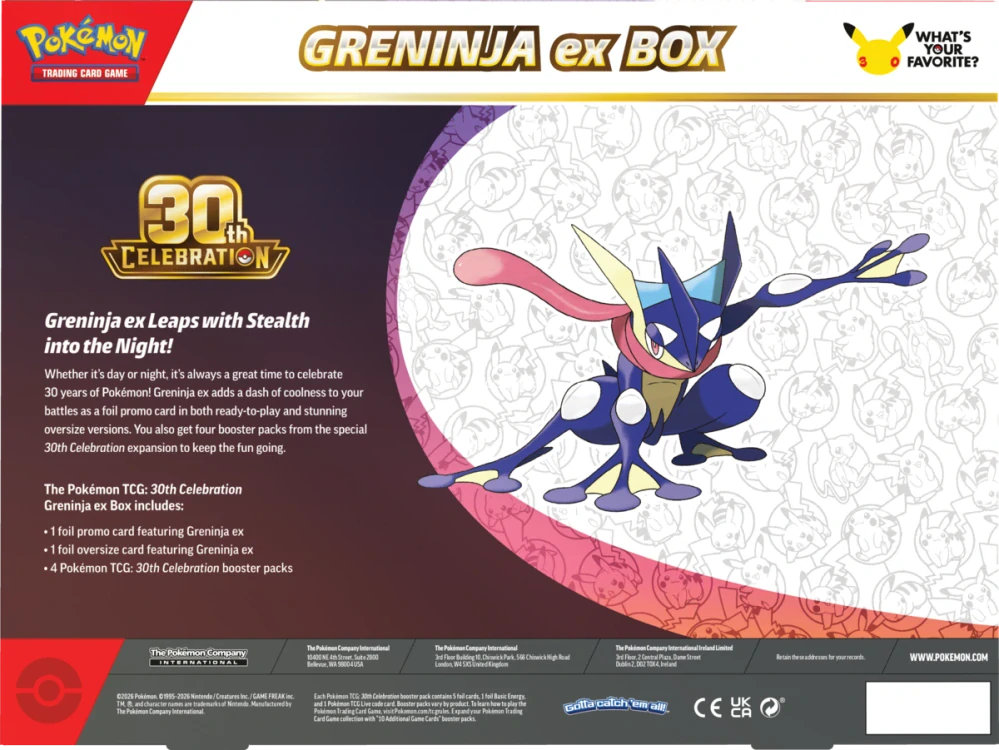 Pokémon TCG: 30th Celebration Greninja ex Box
