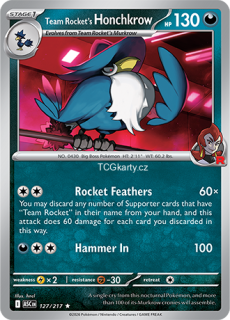 Team Rocket's Honchkrow - Energy Pattern - RH