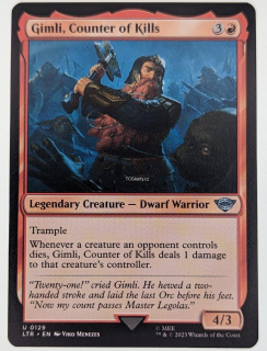 Gimli, Counter of Kills